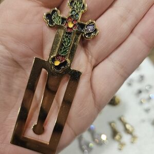 Bookmark Vintage Gold Tone And Enamel
